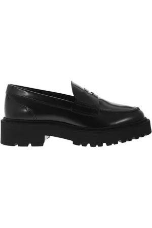 Hogan Buty, Kobieta, Czarny, 37 EU, Skóra, Eleganckie skórzane mokasyny