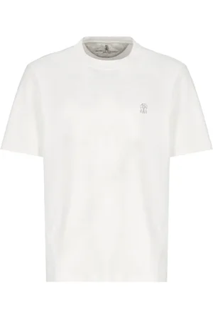 Brunello Cucinelli Koszulki, Mężczyzna, Biały, S, Bawełna, Bawełniany T-shirt