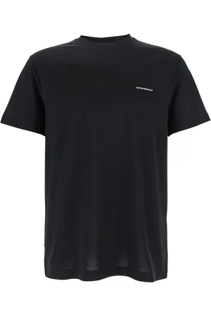 Emporio Armani Koszulki, Mężczyzna, Czarny, M, Bawełna, Czarny T-Shirt z Logo