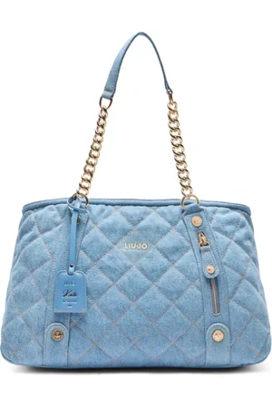 Liu Jo Torebki, Kobieta, Niebieski, ONE SIZE, Bawełna, Niebieska Torba Shopper