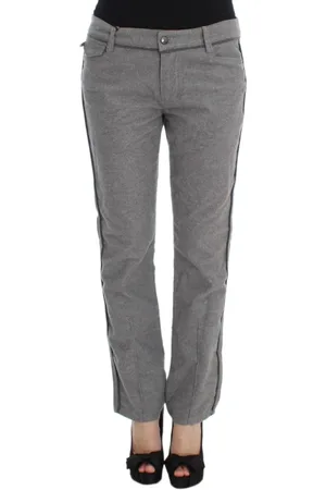 ERMANNO SCERVINO Spodnie, Kobieta, Szary, M, Bawełna, Eleganckie szare spodnie bawełniane o swobodnym kroju