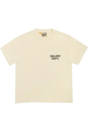 GALLERY DEPT. Koszulki, Mężczyzna, Beżowy, L, Bawełna, Koszulka T-shirt z kieszonką i logo