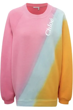 Chloé Bluzy, Kobieta, Różowy, M, Bawełna, Bawełniana bluza z okrągłym dekoltem