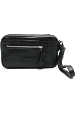Emporio Armani Akcesoria, Mężczyzna, Czarny, ONE SIZE, Beżowy Portfel z Paskiem na Rękę