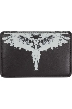MARCELO BURLON Akcesoria, Mężczyzna, Czarny, ONE SIZE, Skóra, Skórzany portfel na karty Wings