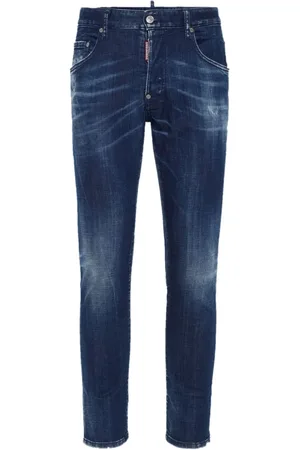 Dsquared2 Jeansy, Mężczyzna, Niebieski, XS, Granatowe Dżinsy Slim Fit ze Stretchu