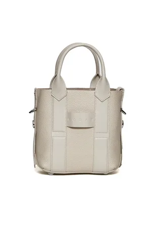 Hogan Torebki, Kobieta, Beżowy, ONE SIZE, Skóra, Mała torba shopper Script