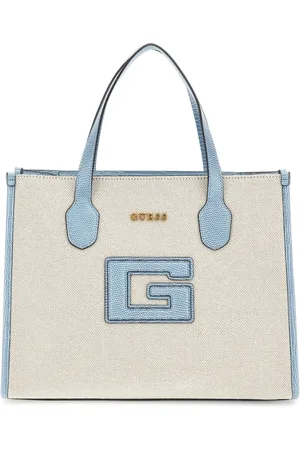 Guess Torebki, Kobieta, Beżowy, ONE SIZE, Bawełna, G Status 2 Compartment Cabas/Shopping Bag