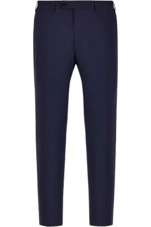 CANALI Spodnie, Mężczyzna, Niebieski, XL, Wełna, Spodnie Slim-fit