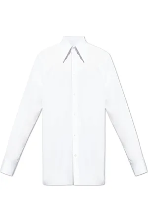 Maison Margiela Koszule, Mężczyzna, Biały, L, Bawełna, Koszula Oxford Button Down