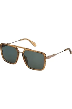 Roberto Cavalli Akcesoria, Mężczyzna, Beżowy, ONE SIZE, Okulary przeciwsłoneczne Navigator z metalowymi detalami