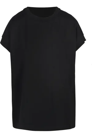 LIVIANA CONTI Koszulki, Kobieta, Czarny, L, Bawełna, Bawełniany T-shirt z Kieszenią