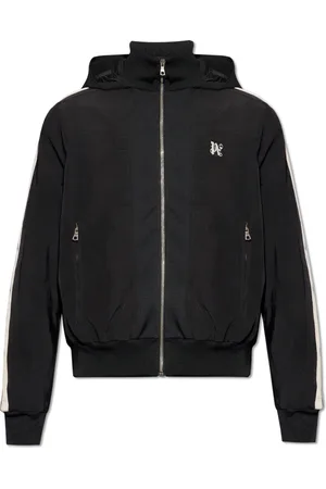 Palm Angels Kurtki, Mężczyzna, Czarny, XL, Poliester, Kurtka typu bomber z haftowanym logo
