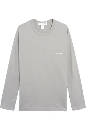 Comme des Garçons Bluzy, Mężczyzna, Szary, S, Bawełna, Koszulka z długim rękawem z logo