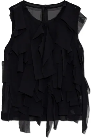 Comme des Garçons Koszulki, Kobieta, Czarny, M, Top z falbanami
