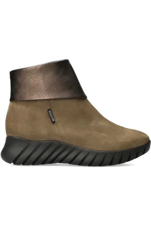 Mephisto Buty, Kobieta, Zielony, 39 EU, Zielone skórzane botki dla kobiet