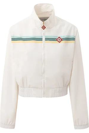 Casablanca Kurtki, Kobieta, Biały, M, Poliester, Biała kurtka z naszywką z logo