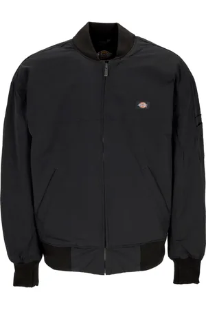 Dickies Kurtki, Mężczyzna, Czarny, M, Poliester, Czarna Wodoodporna Kurtka Bomberowa Mężczyźni