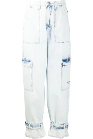 Msgm Jeansy, Kobieta, Niebieski, S, Denim, Jeansyy o luźnym kroju