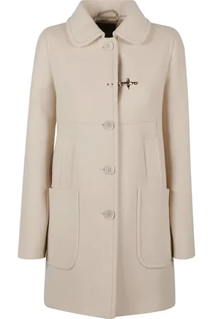 FAY Płaszcze, Kobieta, Beżowy, L, Wełna, City Chic Jacket