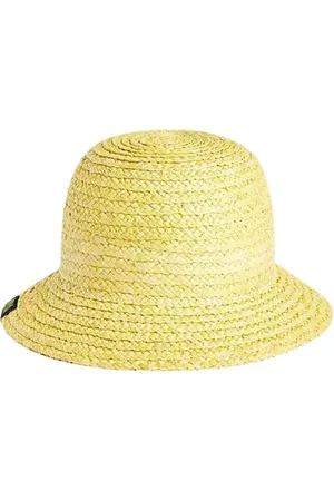 Nina Ricci Akcesoria, Kobieta, Żółty, ONE SIZE, Okragły Słomkowy Kapelusz