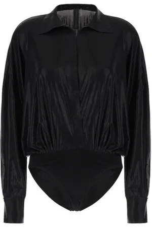 Norma Kamali Koszulki, Kobieta, Czarny, S, Super Oversized Boyfriend Shirt Bodysuit