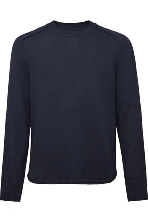 Premiata Swetry, Mężczyzna, Niebieski, XL, Len, Fresco Fine Jersey z łatami i golfem