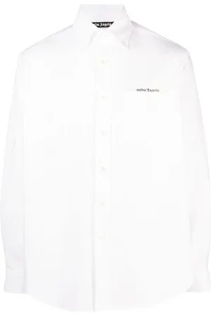 Palm Angels Koszule, Mężczyzna, Biały, M, Bawełna, Sartorial Tape Shirt