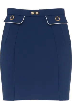 Elisabetta Franchi Spódnice, Kobieta, Niebieski, L, Poliester, Ocean Skirt