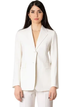 Max Mara Kurtki, Kobieta, Biały, L, Wełna, Biała marynarka