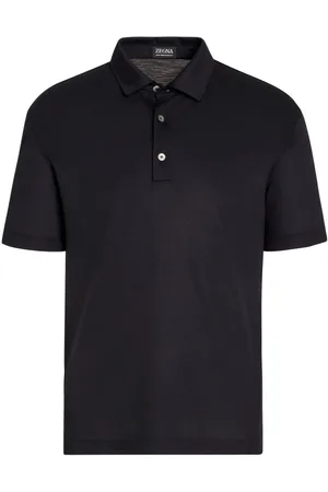 Ermenegildo Zegna Koszulki, Mężczyzna, Niebieski, L, Bawełna, Granatowa koszulka polo