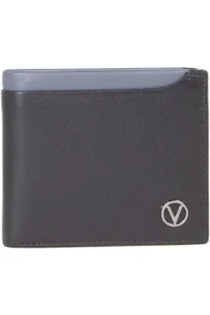 Valentino by Mario Valentino Akcesoria, Mężczyzna, Czarny, ONE SIZE, Len, Portfel Męski Rush Czarny/Szary