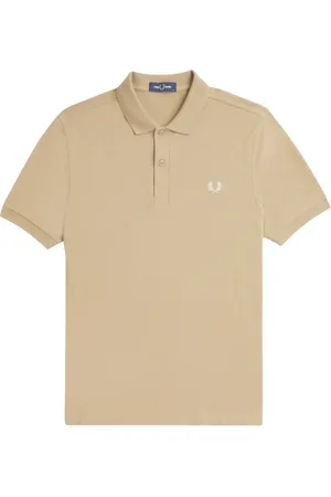 Fred Perry Koszulki, Mężczyzna, Beżowy, M, Bawełna, Polo Slim Fit Plain
