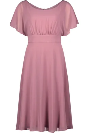 Vera Mont Sukienki, Kobieta, Różowy, 4XL, Szyfon, Koktajlowa sukienka z krótkim rękawem