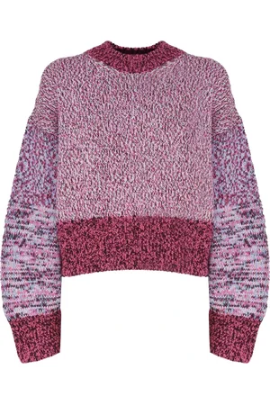 Loewe Swetry, Kobieta, Fioletowy, S, Wełna, Sweter Runway Multicolor z okrągłym dekoltem