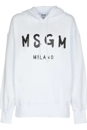 Msgm Bluzy, Kobieta, Biały, L, Bawełna, Hoodie