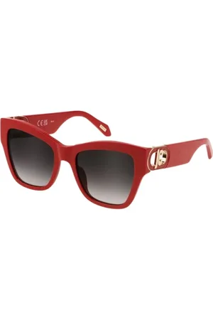 Roberto Cavalli Akcesoria, Kobieta, Czerwony, ONE SIZE, Kobiece Okulary Przeciwsłoneczne z Metalową Sprzączką
