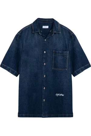 OFF-WHITE Koszule, Mężczyzna, Niebieski, M, Koszula z Krótkim Rękawem