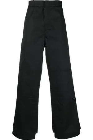 Palm Angels Spodnie, Mężczyzna, Czarny, L, Bawełna, Spodnie Chino z Odwróconym Pasem