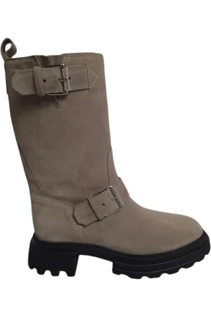 Hogan Buty, Kobieta, Beżowy, 38 EU, Zamsz, Biker Botki