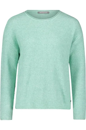 Betty & Co Swetry, Kobieta, Zielony, 3XL, Bawełna, Sweter z okrągłym dekoltem