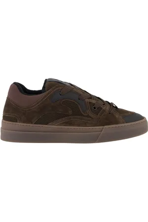 FLÂNEUR Buty, Mężczyzna, brązowy, 43 EU, Zamsz, Brązowy Skórzany Sneaker z Siatką