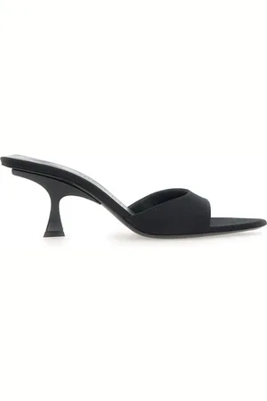 The Attico Buty, Kobieta, Czarny, 37 EU, Satyna, Czarne satynowe klapki Bes