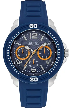 Guess Akcesoria, Mężczyzna, Niebieski, ONE SIZE, Zegarek ze stali nierdzewnej