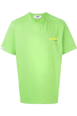Msgm Koszulki, Mężczyzna, Zielony, L, T-Shirt