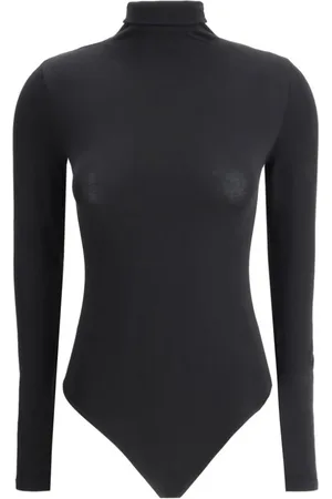 Wolford Koszulki, Kobieta, Czarny, L, Colorado Bodysuit, Długi Rękaw, Wysoki Kołnierz