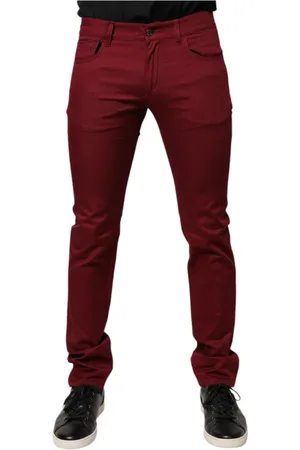 Dolce & Gabbana Spodnie, Mężczyzna, Czerwony, M, Czerwone Dżinsy Slim Fit