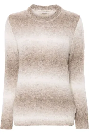 Woolrich Swetry, Kobieta, Beżowy, L, Sweter z Okrągłym Dekoltem i Długimi Rękawami
