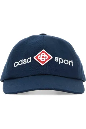 Casablanca Akcesoria, unisex, Niebieski, ONE SIZE, Bawełna, Granatowa bawełniana czapka baseballowa