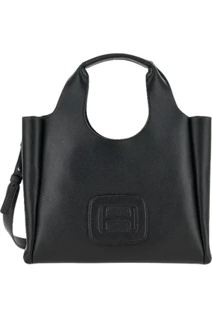Hogan Torebki, Kobieta, Czarny, ONE SIZE, Skóra, Torba shopper ze skóry fakturowanej z detalem H